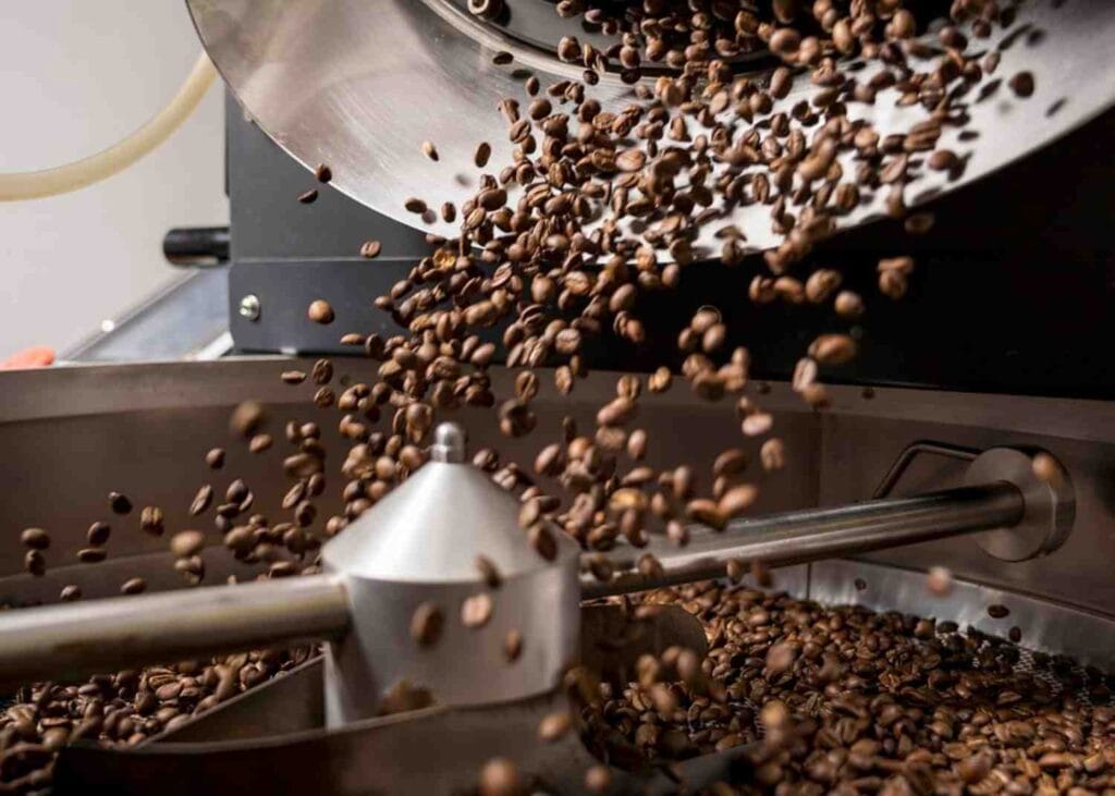 coffee bean roasting process with a coffee roaster