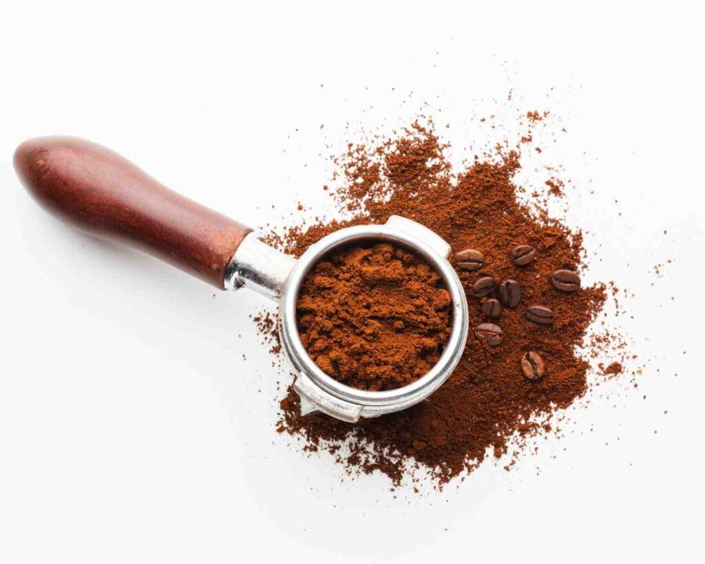 round coffee beans with stainer